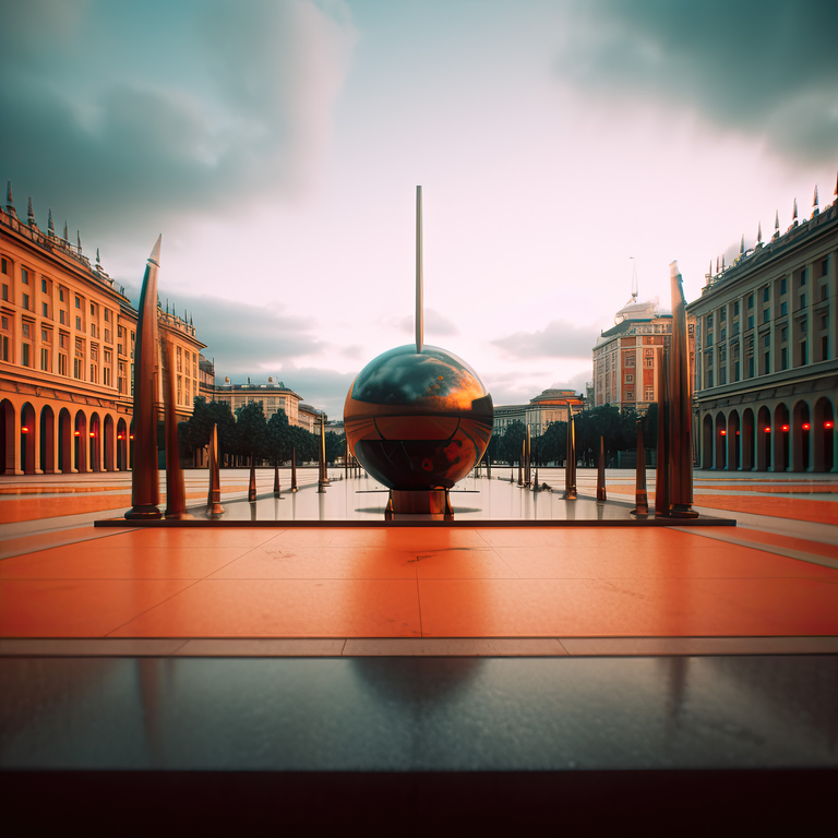 Mistyczny widok krakowskiej architektury w miękkim świetle, gdzie fotografia otworkowa łączy się z cyfrową interpretacją AI